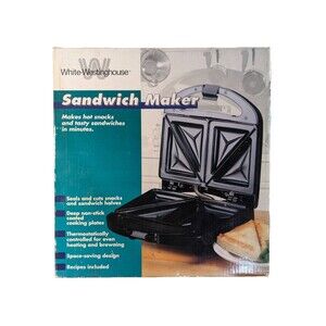Westinghouse Sandwich Maker Non-Stick Coated Model WSM2000 - NOS